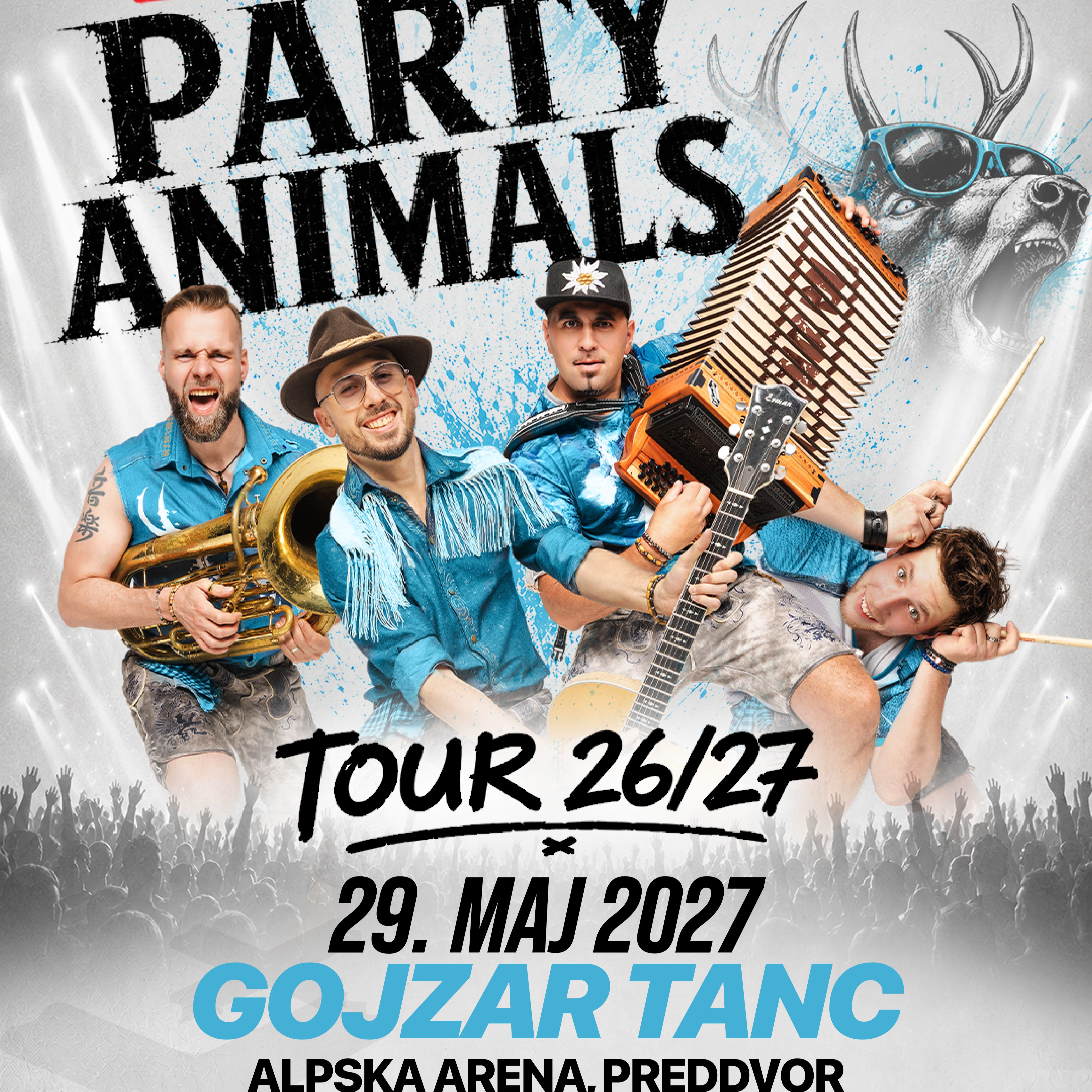 Fehtarji Party Animals Tour 26/27 – Gojzar Tanc concert at Alpska Arena, Preddvor on May 29, 2027, featuring special guests M