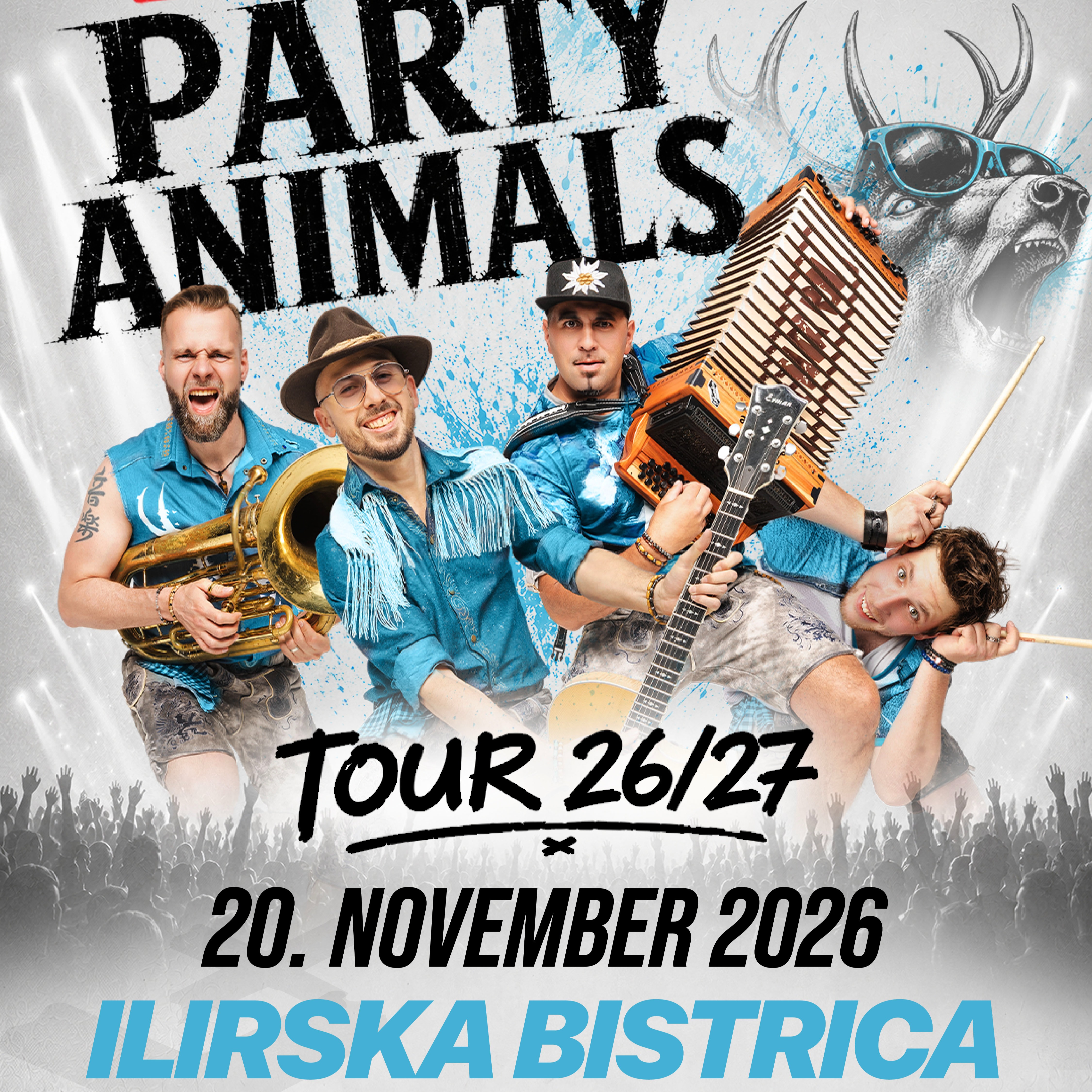 Fehtarji Party Animals Tour 26/27 concert in Ilirska Bistrica on November 20, 2026, featuring special guest Miran Rudan INDES