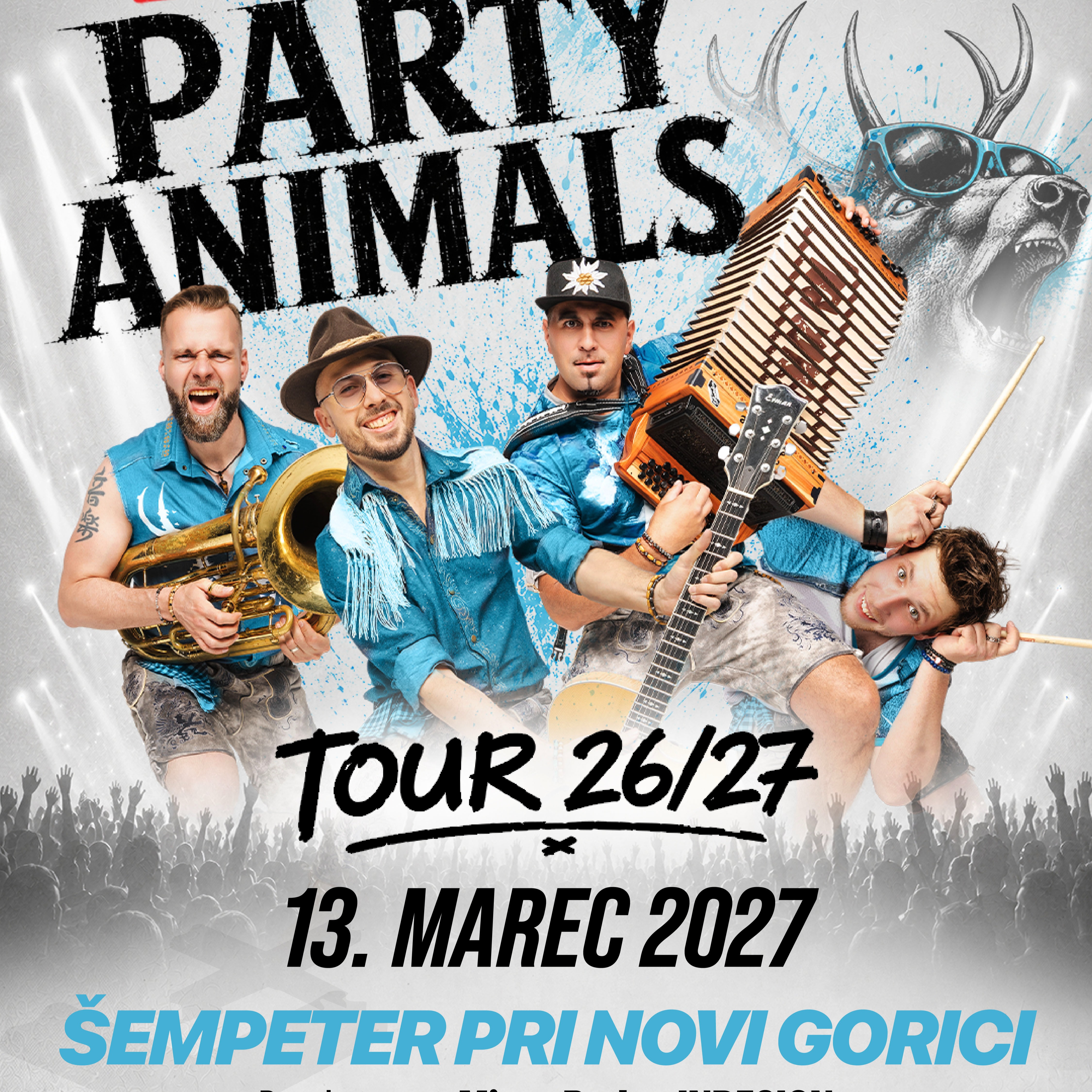 Fehtarji Party Animals Tour 26/27 concert in Šempeter pri Novi Gorici on March 13, 2027, featuring special guest Miran Rudan 